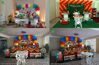 Decoração mesa de aniversário - Festa Turma da Mônica