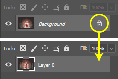 Membuka kunci layer Background Cara membuka kunci layer Background