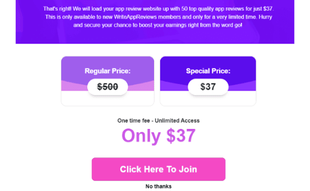 Write App Reviews Website generatles