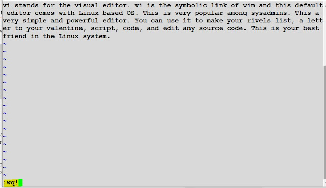 vi editor save and exit