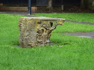 One of the many old pieces of sculpted stone in the Byker redevelopment