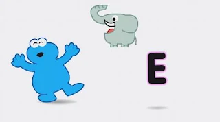 animated Cookie Monster sings E - Elephant Song. Sesame Street Alphabet Songs
