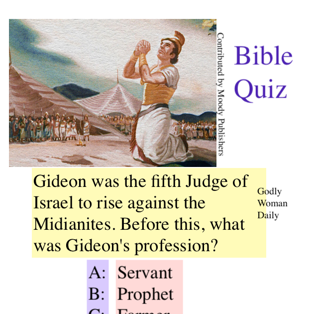 Gideon was the fifth Judge of Israel to rise against the Midianites