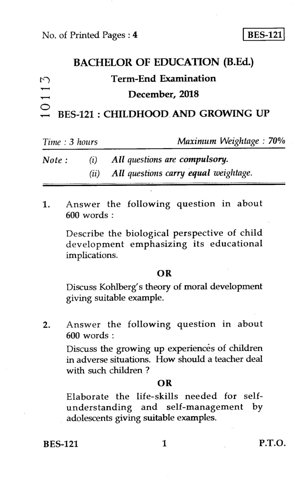 ignou assignment question pdf