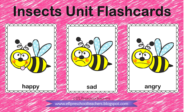 emotions with bees flashcards