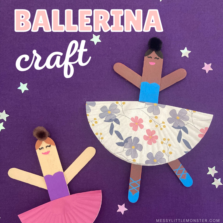 Popsicle stick ballerina dancer craft