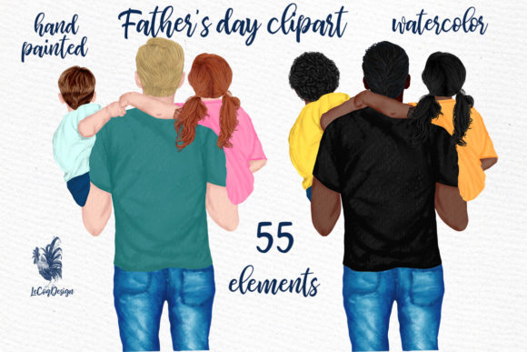 Download Father And Children Father S Day Clipart PSD Mockup Templates