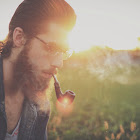 Beard hipster man outdoors
