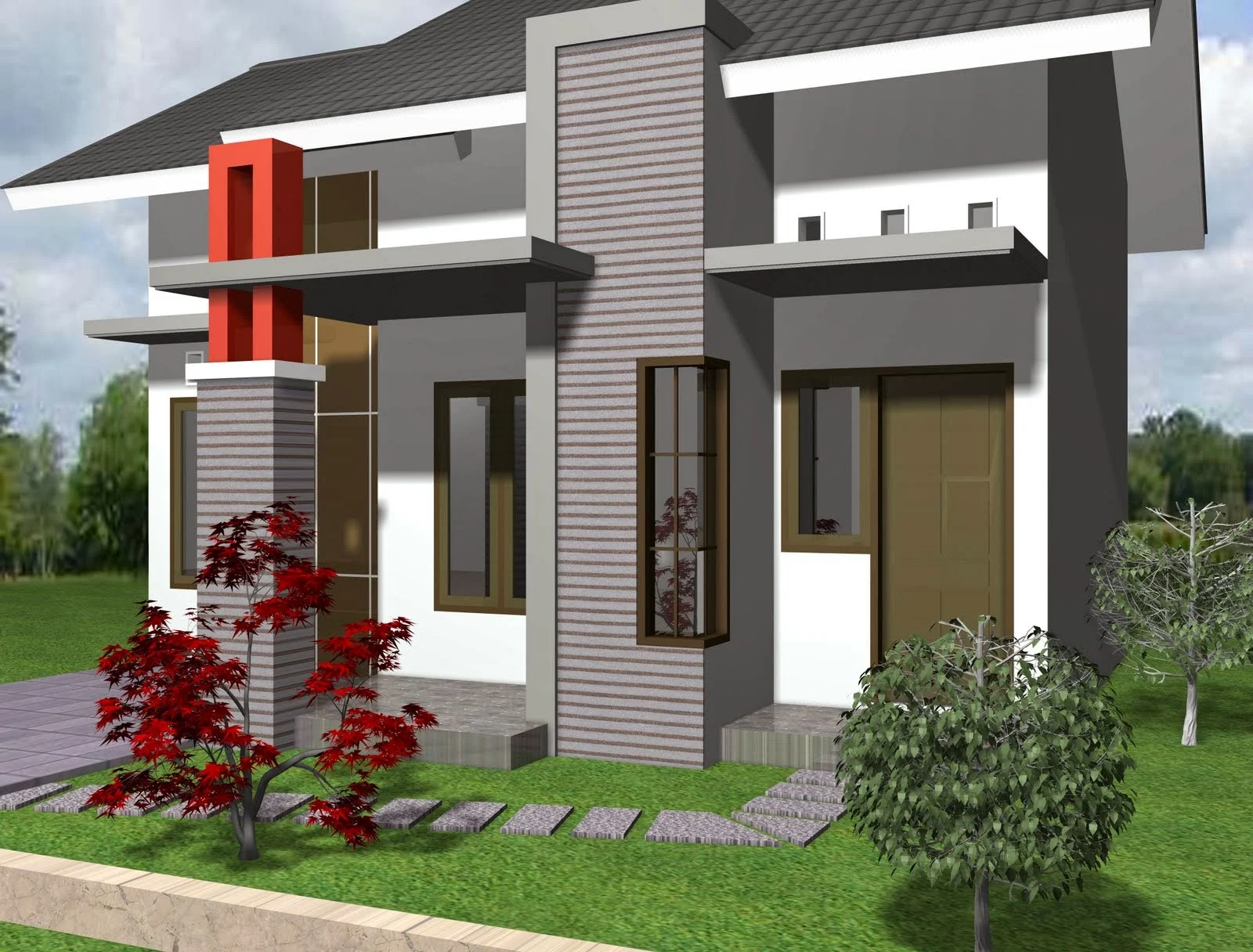 Contoh Desain Rumah Minimalis 1 Lantai Modern  Desain 