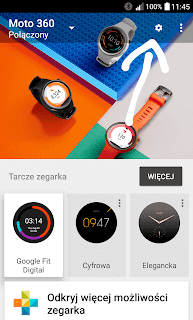 Android Wear wejście do ustawień