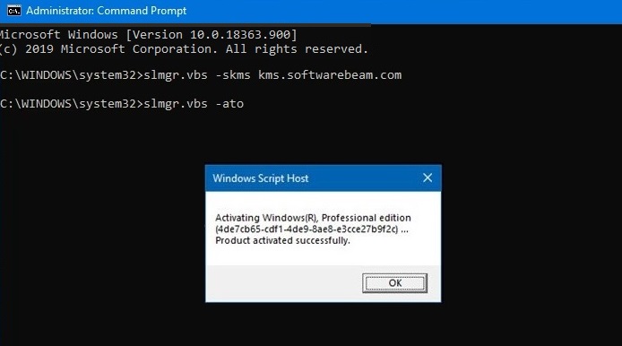 how to activate windows 10 with cmd key stored on registry