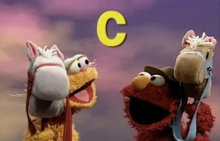 Zoe and Elmo introduce the letter C with cowboy and cowgirl. Sesame Street All Star Alphabet