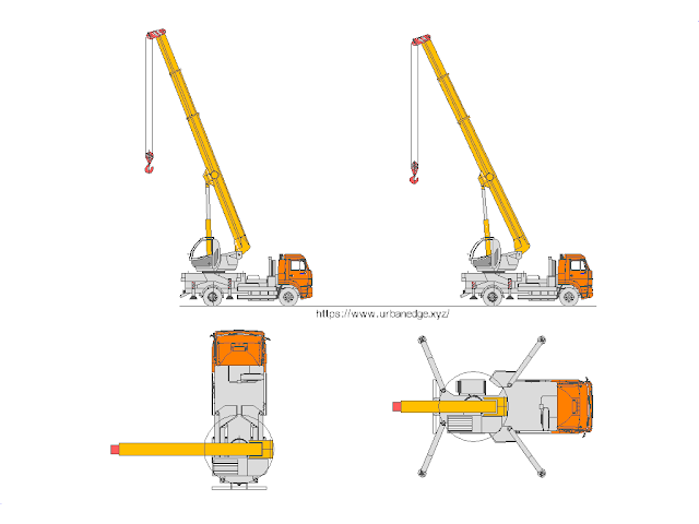 Mobile Crane cad block download - Mobile Crane Dwg Drawing