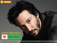 keanu reeves most recent image in beard and black suit [happy birthday]
