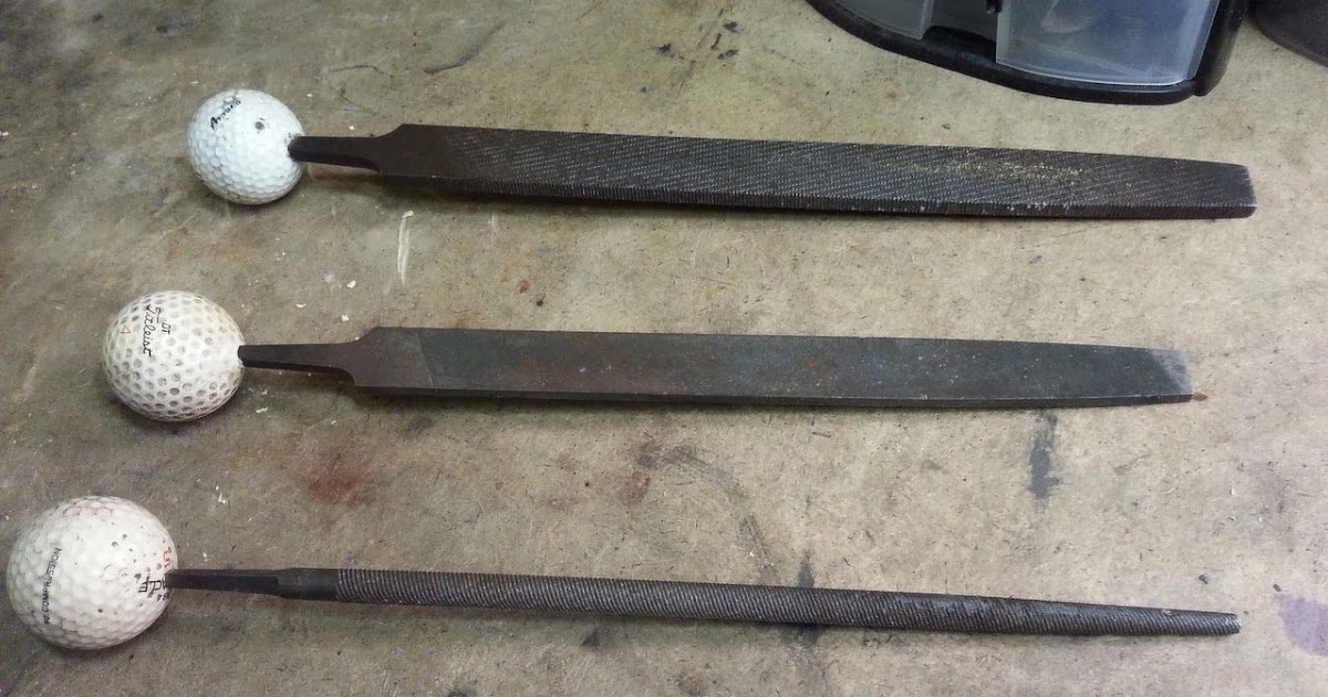 Inexpensive DIY golf ball file handles