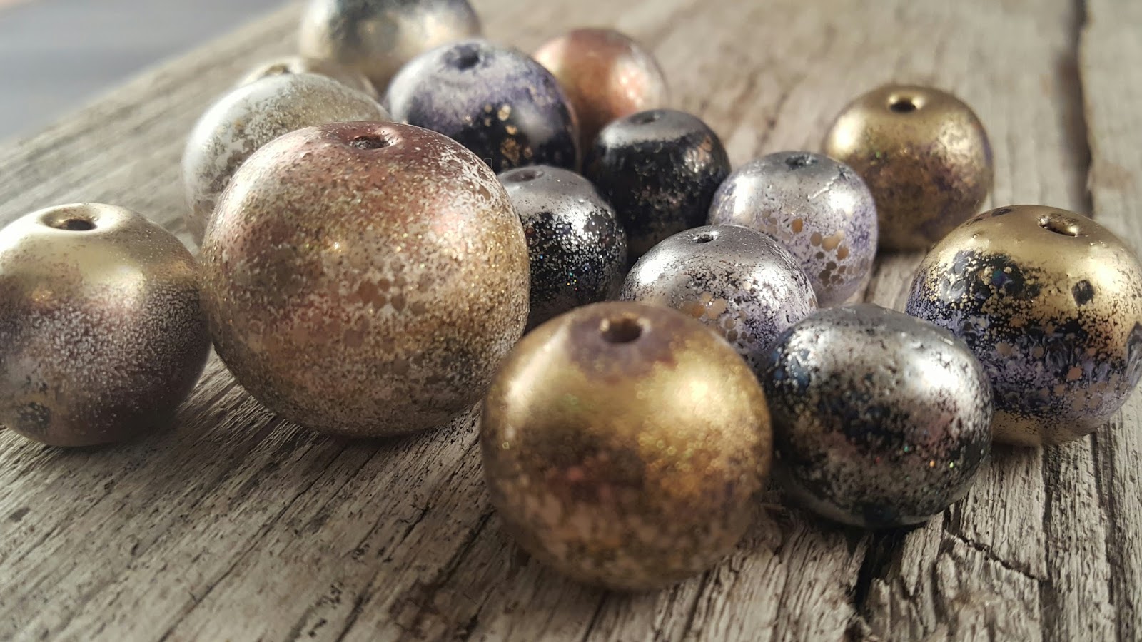 Artybecca Embossing Powders on Polymer Clay