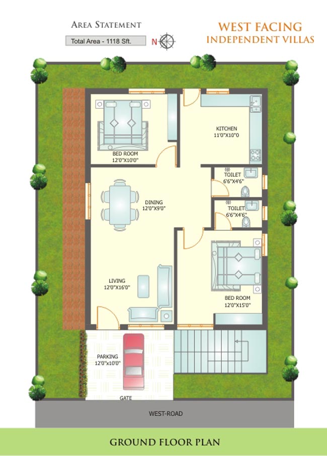 West Facing Vastu 1 House Plans With Pictures 2bhk House Plan Model ...