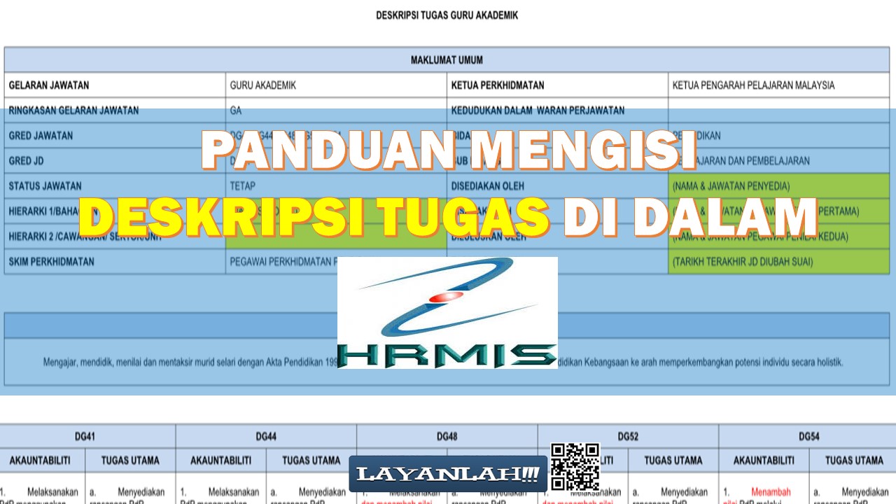 Download / Muat Turun Panduan Mengisi Job Description / Deskripsi Tugas
