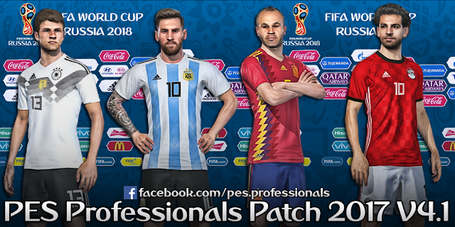 تحميل باتش + تحديث بروفيشيونال بيس 2017 الاصدار الرابع الدورى المصرى انتقالات 2018 من ميديافاير و تورنت PES Professionals Patch 2017 V4.1