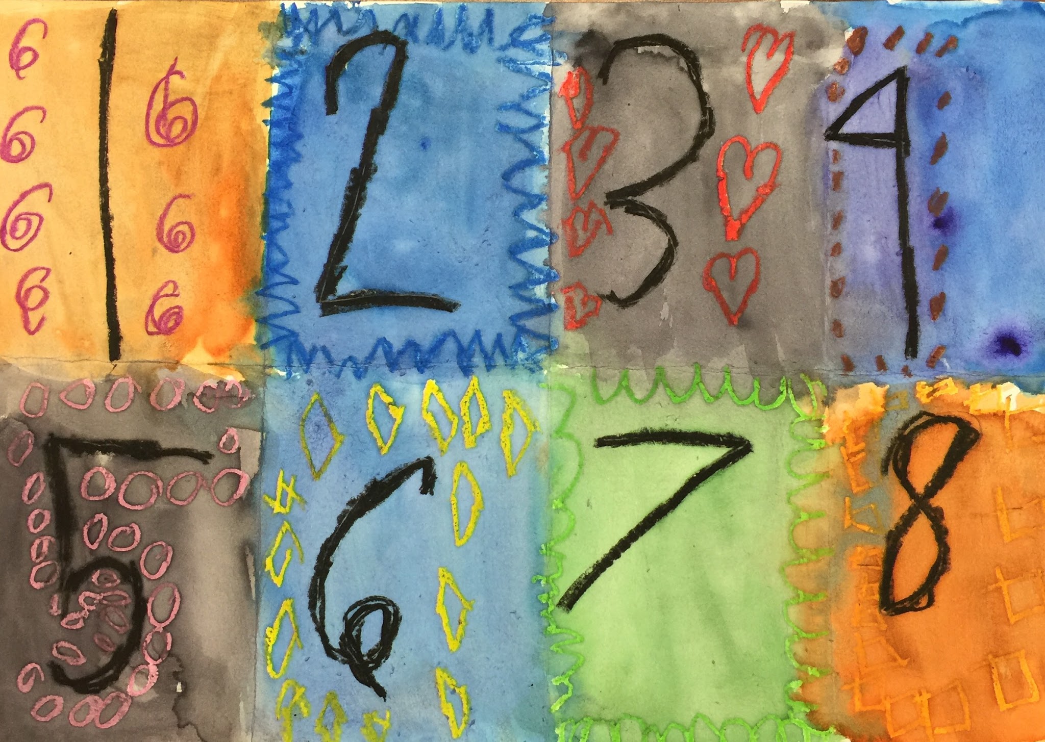 Mrs. Harris' art room jasper johns numbers kindergarten art lesson