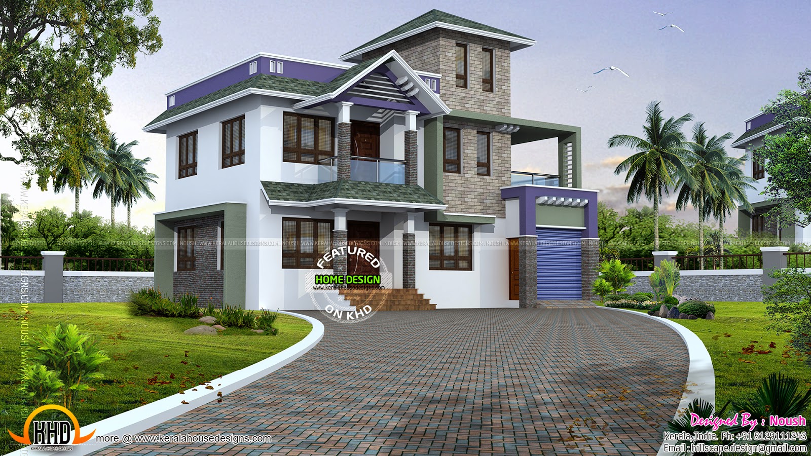Beautiful villa floor plan  Kerala  home  design and floor 