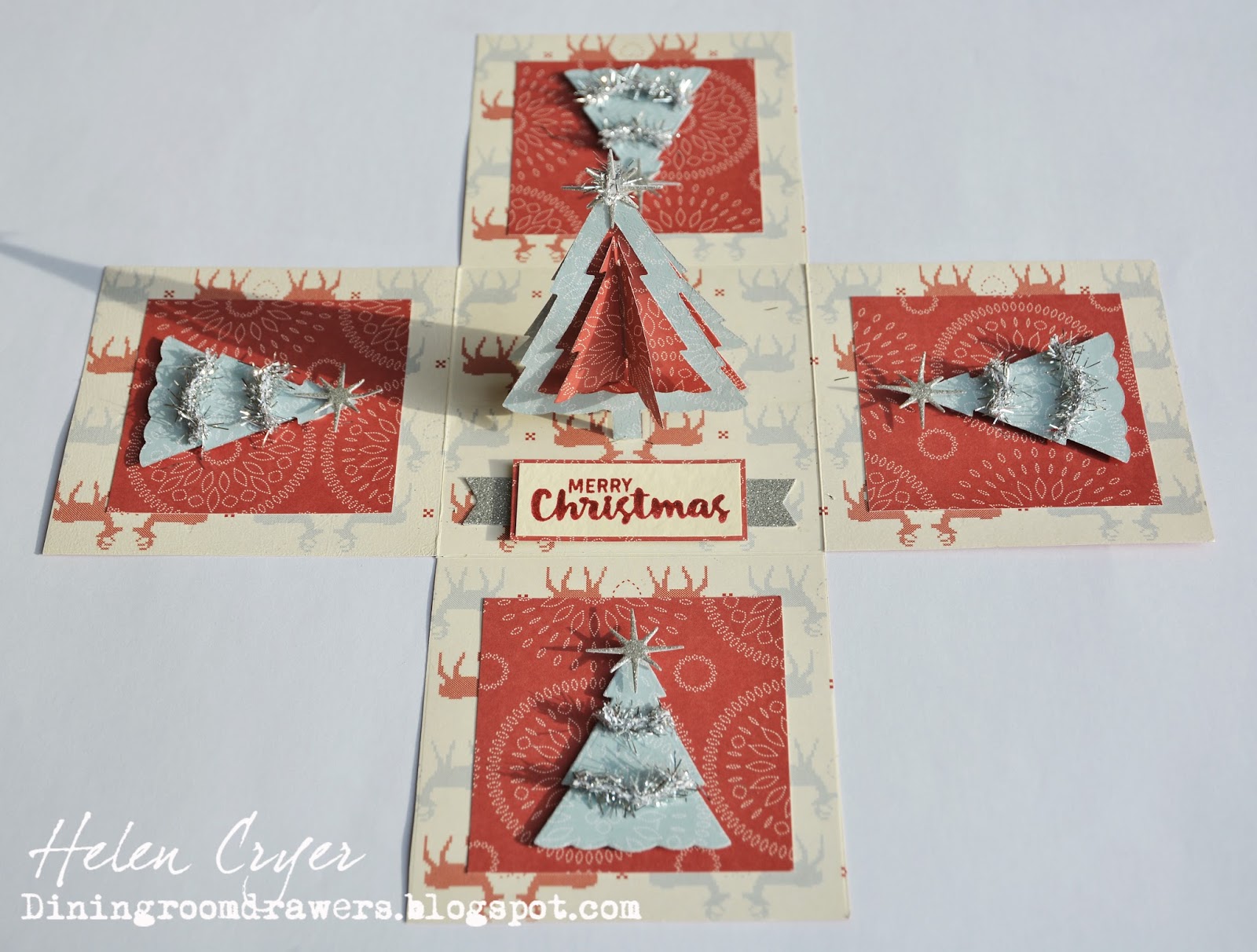 The Dining Room Drawers: Christmas Trees Pop Stand Exploding Box Card ...
