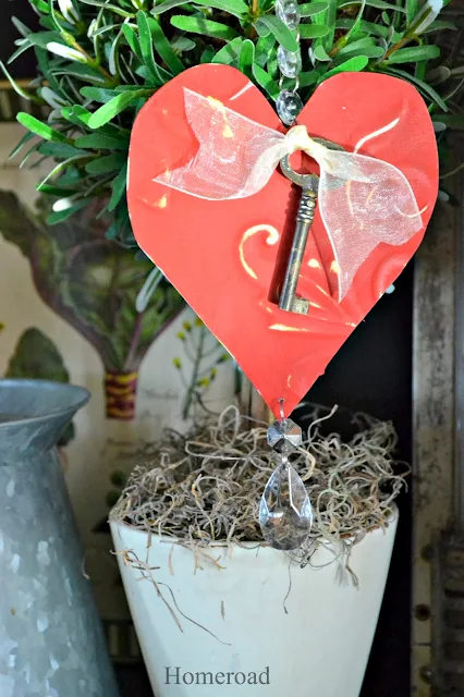 red tin heart ornament