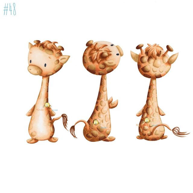 Giraffe set digital stamp