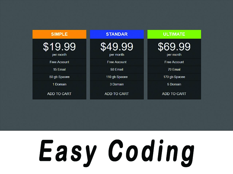 how to make pricing table with html & css source code Easy web Coding
