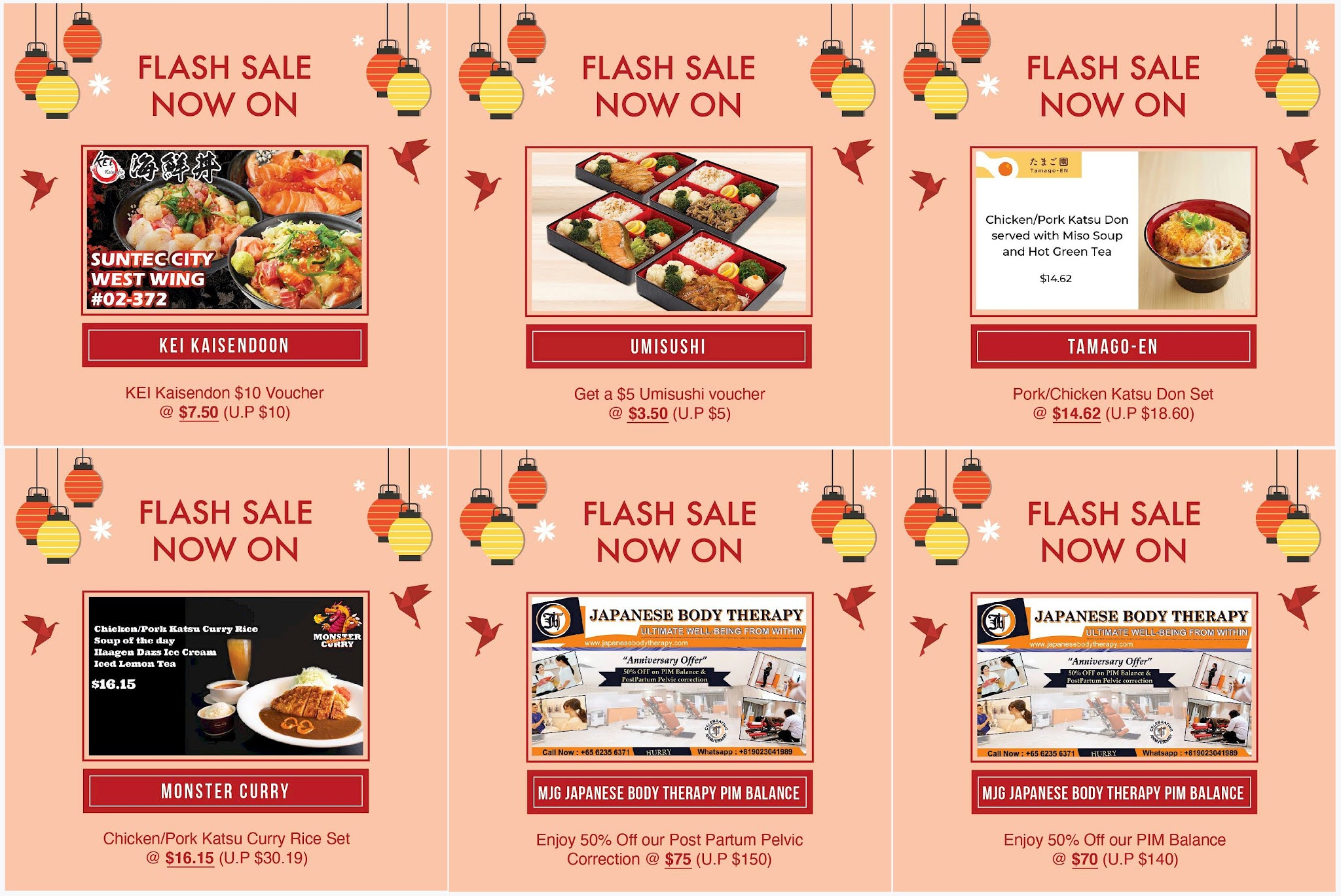 Enjoy Up To 50 Off On Japanese Food & Body Therapy Suntec City On