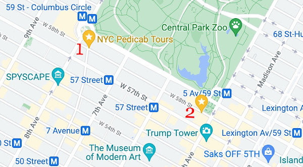 Central Park Pedicab Tours Location