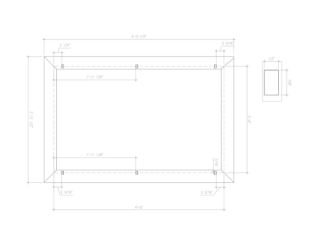 autocad mirror frame plan and elevation drawing
