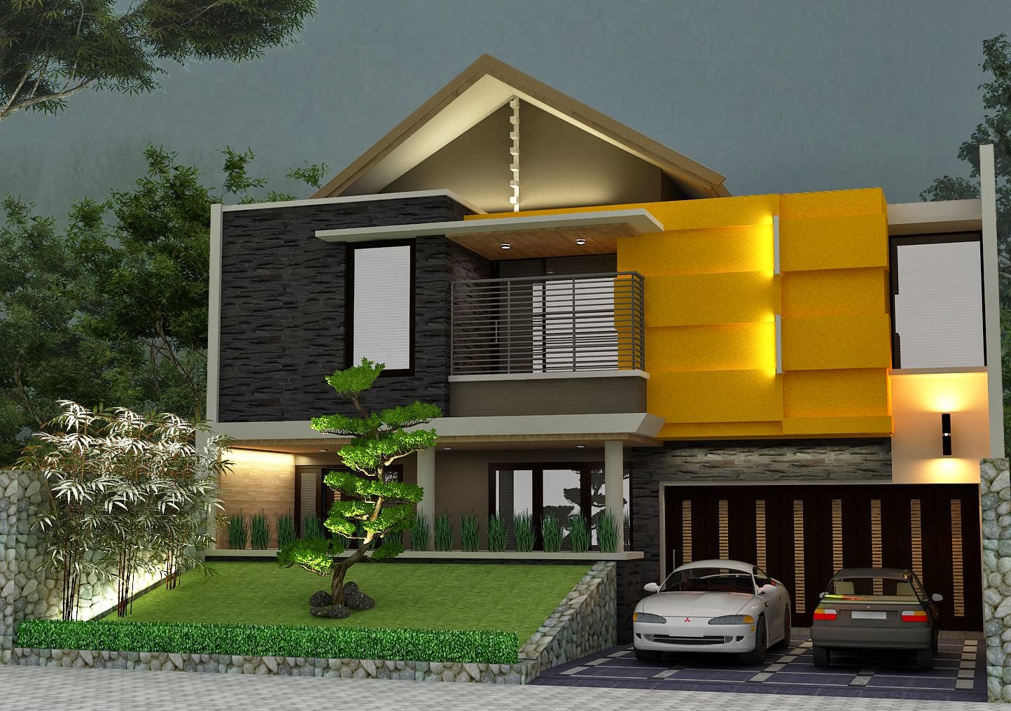  Rumah  Minimalis Kontemporer  Konsep Desain Tropis 