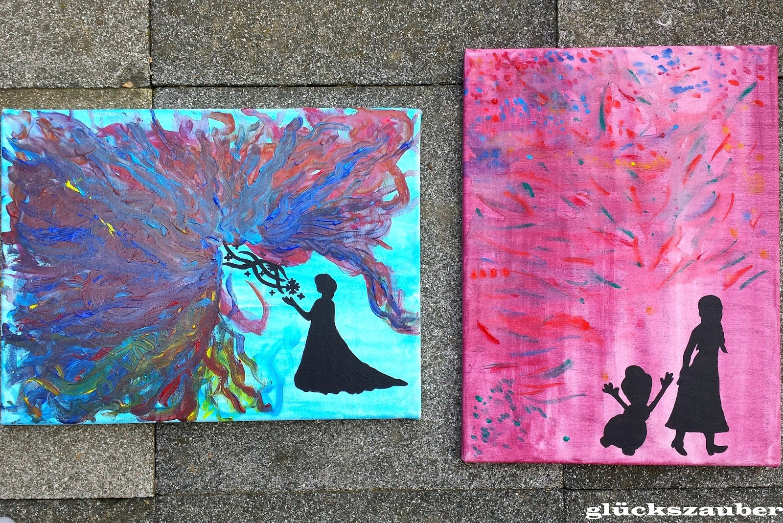 glückszauber : Basteln mit Kindern: Bemalte Leinwände mit Motiven aus ... glückszauber : Basteln mit Kindern: Bemalte Leinwände mit Motiven aus ...