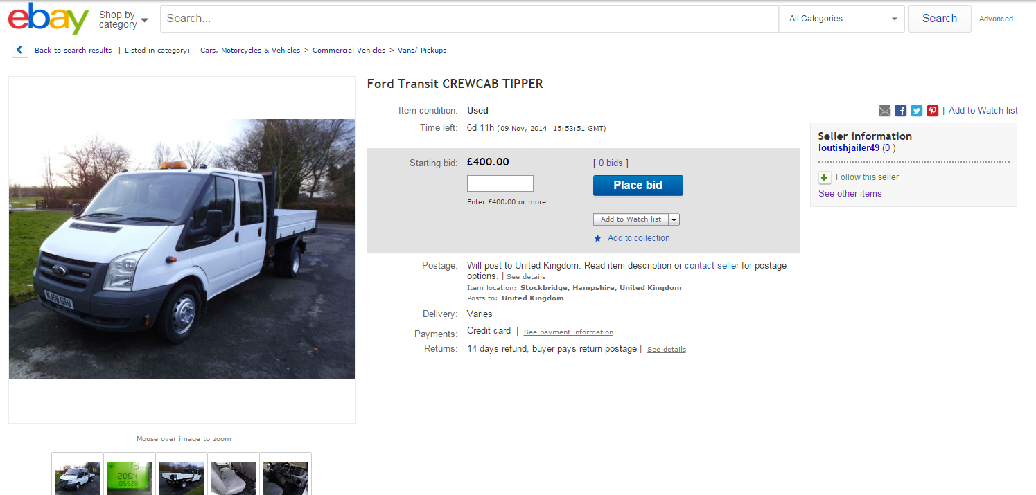 transit crew cab tipper ebay