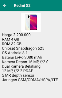 Aplikasi Android Spesifikasi HP  dengan List View onClick 