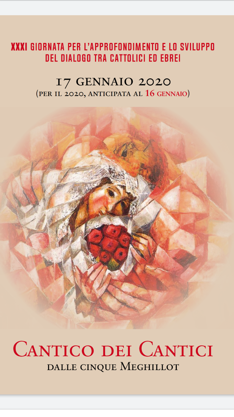 Xxxi Giornata Per L Approfondimento E Lo Sviluppo Del Dialogo Tra Cattolici Ed Ebrei