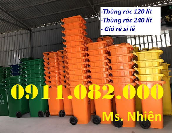 Chuyen cung cap thung rac 120 lit 240 lit nhua HDPE Composite gia re thung rac gia re tai tien gia