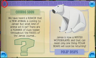 A screenshot of the Jamaa Journal which talks about polar bears returning and about the new animal coming, a goat.