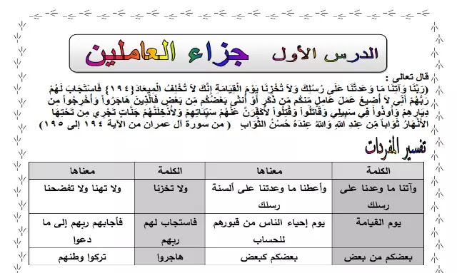 مذكرة اللغة العربية منهج الصف الخامس الابتدائي الترم الاول