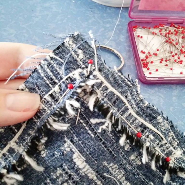 The Couture Denim Jacket Sleeve cuff progress and how to apply the