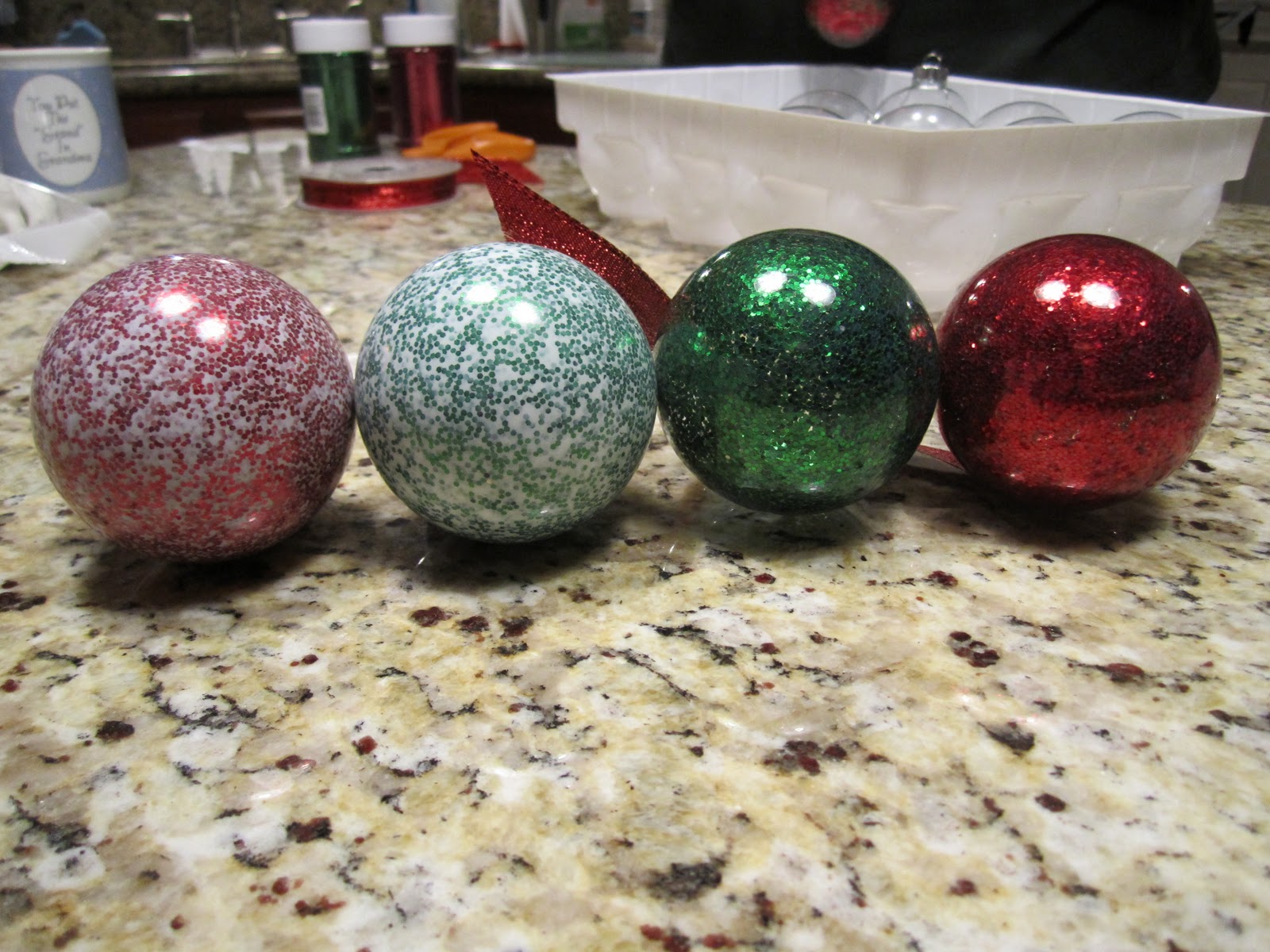 SJeanS Glittery Ornaments using Mop N Glo