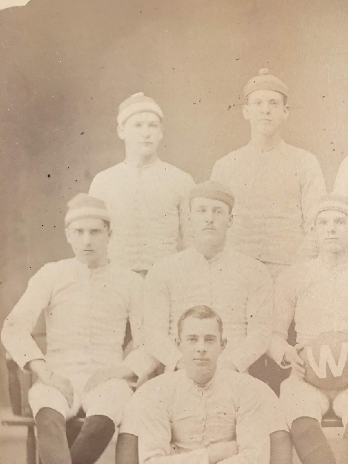 Old Football Stuff 1870s Large “W” Football Team Photo