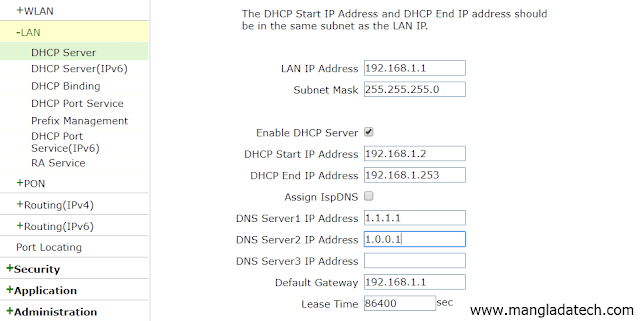 DNS Router ZTE F609 Indihome Setting