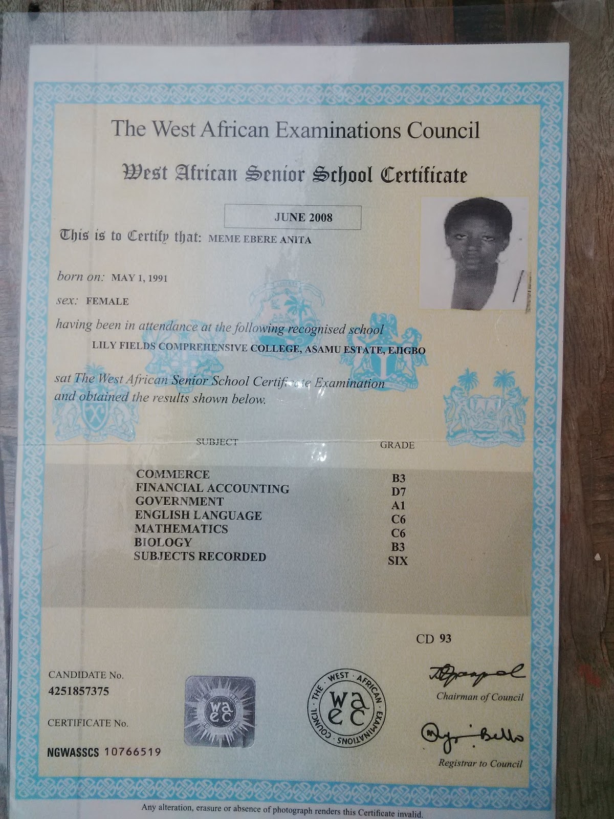 I Lost My Waec Id Card