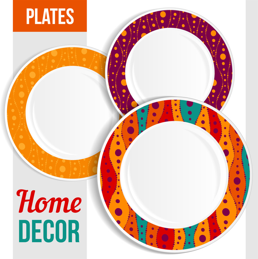 Download designs for printing on Chinese and plastic dishes in Photoshop and Vector formats, EPS & PSD