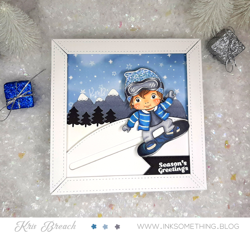 Slider card, Luka on Snowboard, La-La Land Crafts