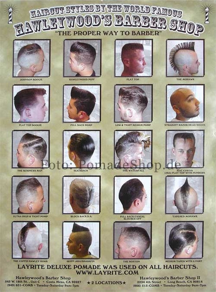 Barber Shop Haircut Chart