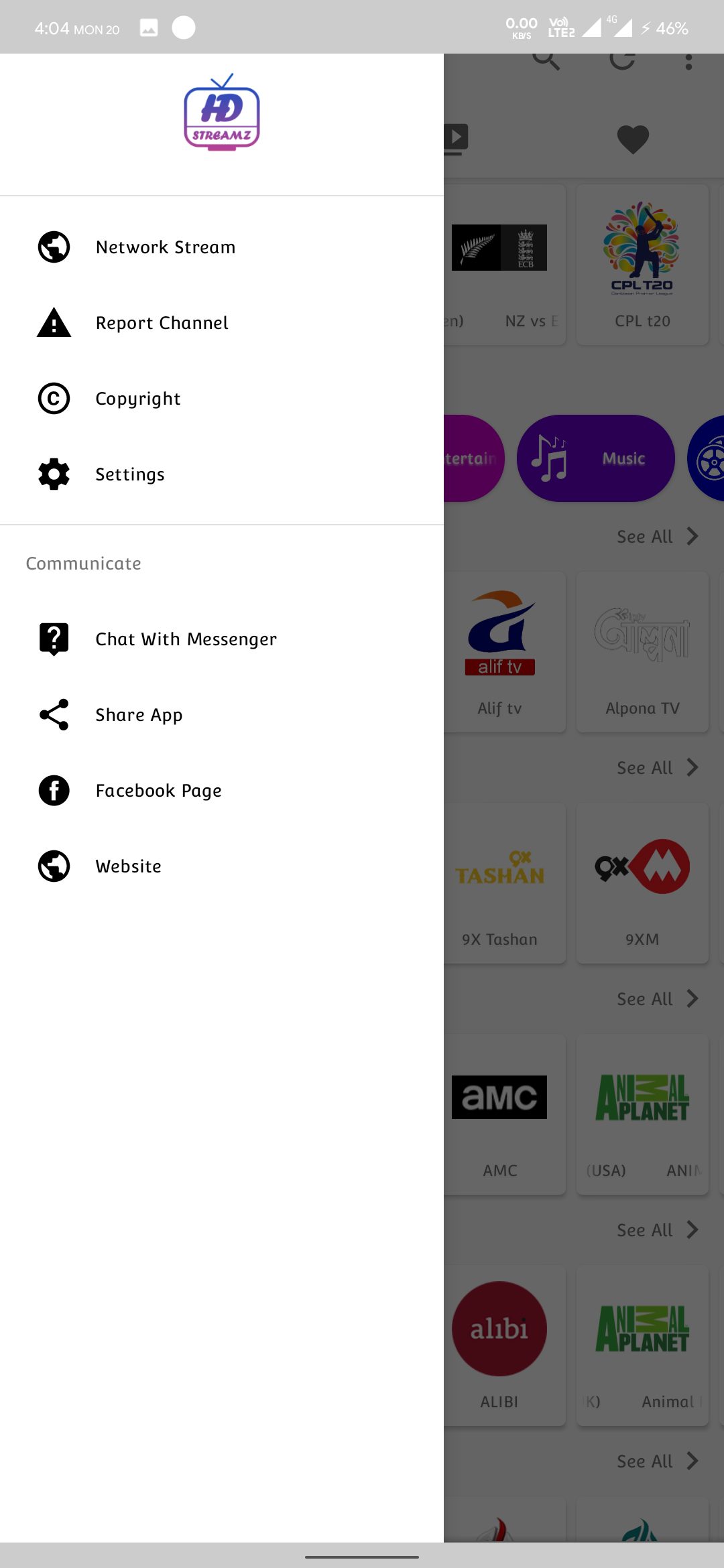 HD StreamZ App Screenshot