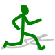 Figura vectorial verde de humano que camina Continúe a su ritmo